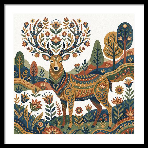 Sambar Deer In Floral Splendor