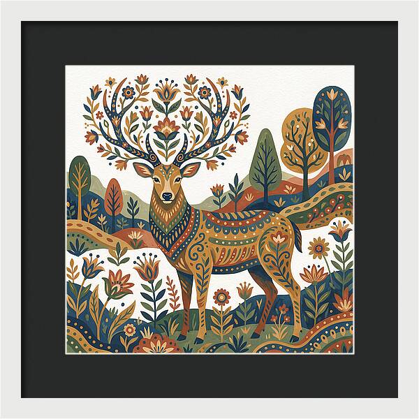 Sambar Deer In Floral Splendor
