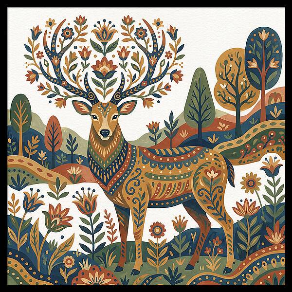 Sambar Deer In Floral Splendor