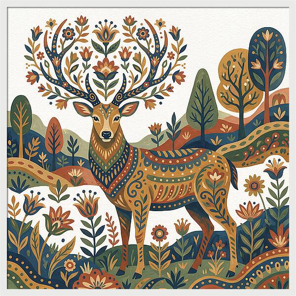 Sambar Deer In Floral Splendor