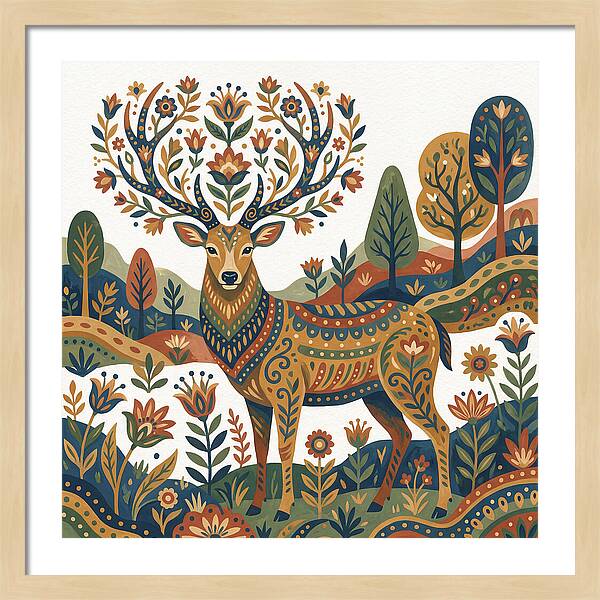 Sambar Deer In Floral Splendor