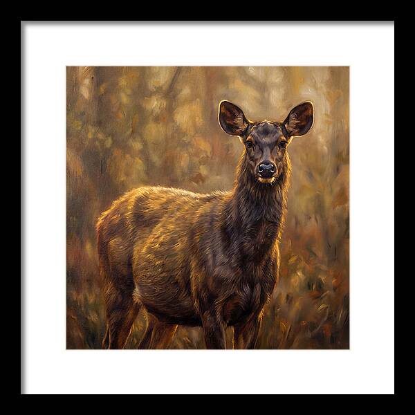 Sambar Deer In Light