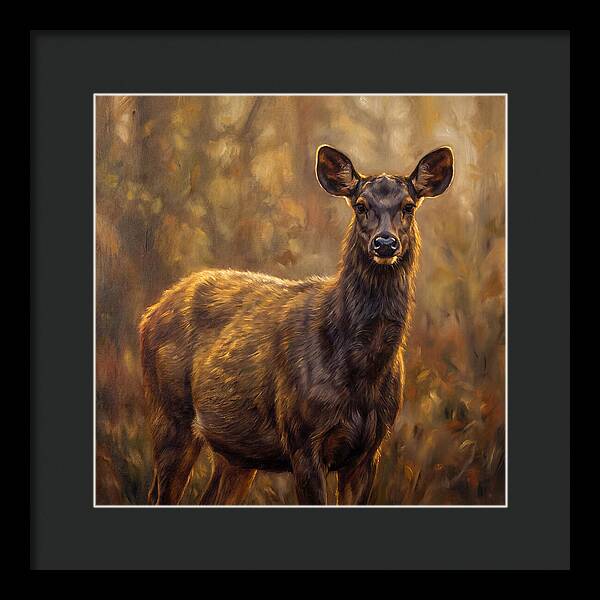 Sambar Deer In Light