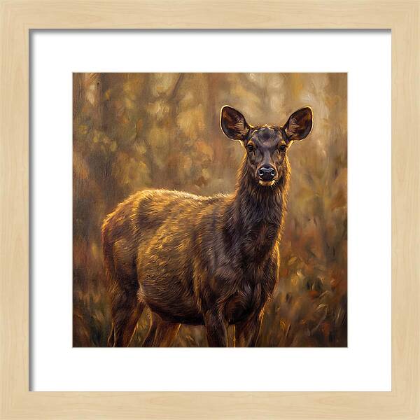 Sambar Deer In Light