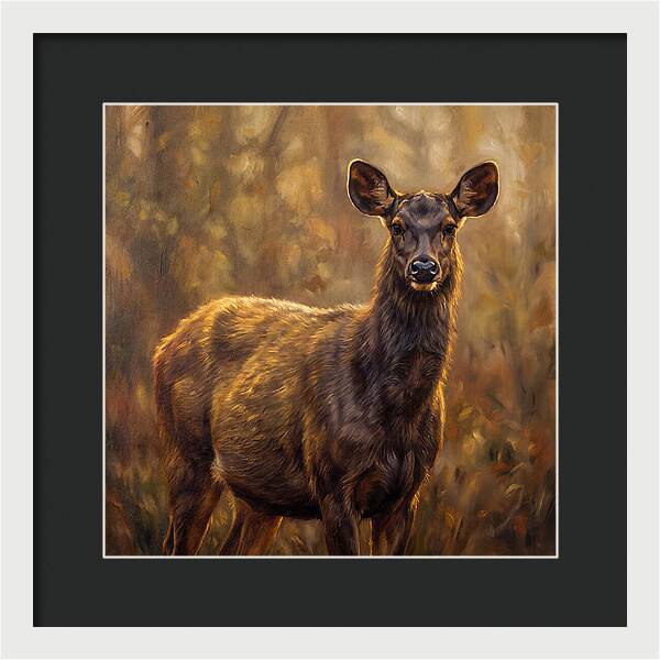 Sambar Deer In Light