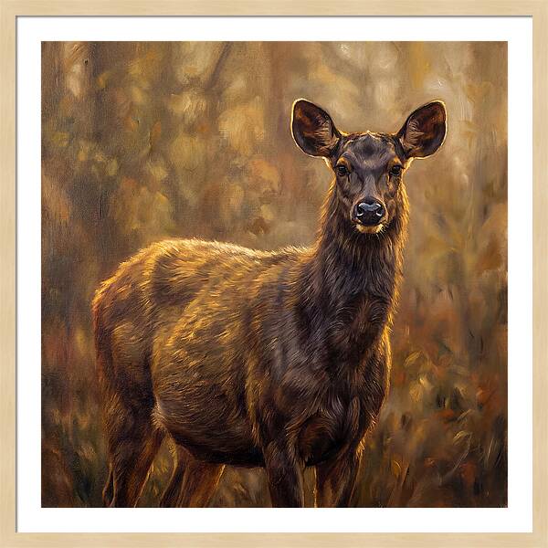 Sambar Deer In Light