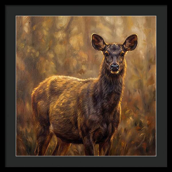 Sambar Deer In Light
