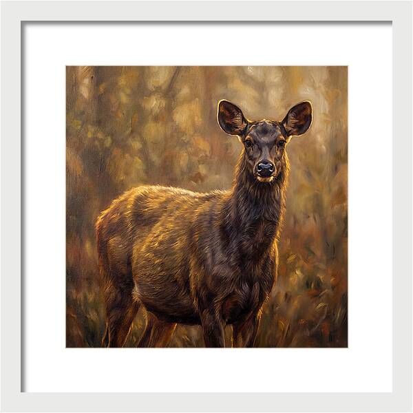 Sambar Deer In Light