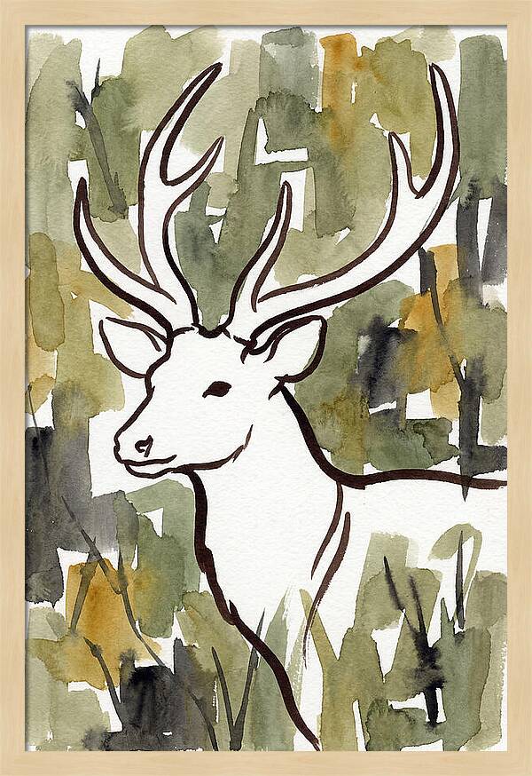 Sambar Deer In Minimalist Style