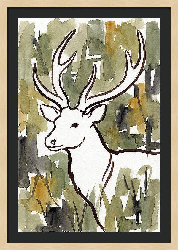 Sambar Deer In Minimalist Style