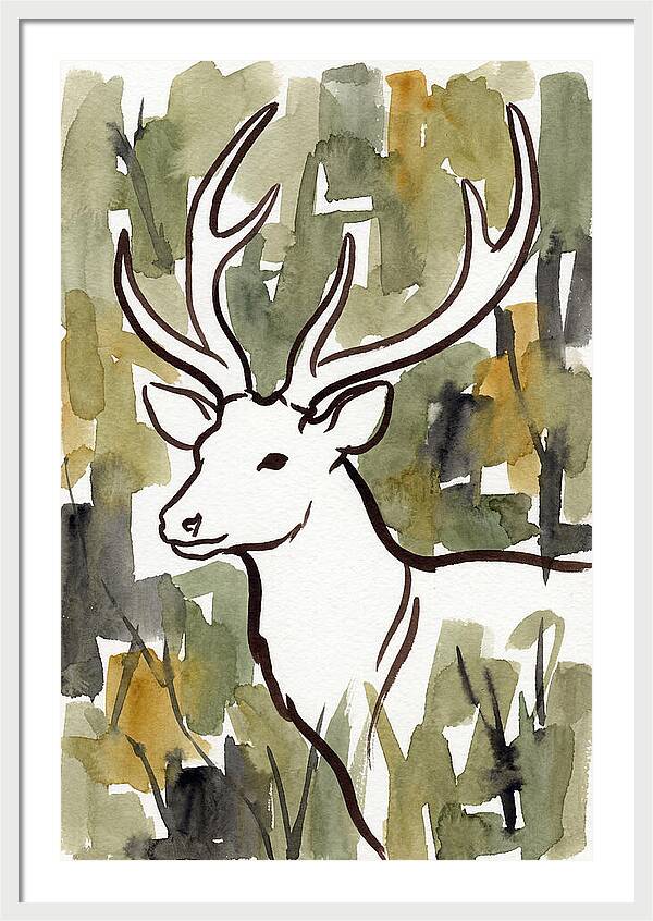Sambar Deer In Minimalist Style