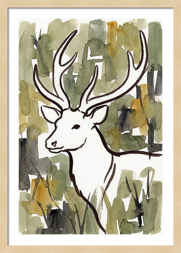 Sambar Deer In Minimalist Style