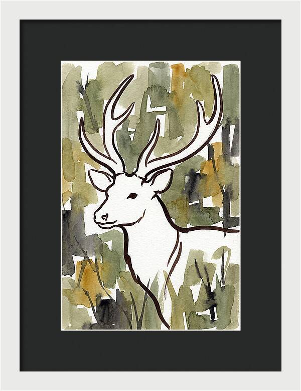 Sambar Deer In Minimalist Style