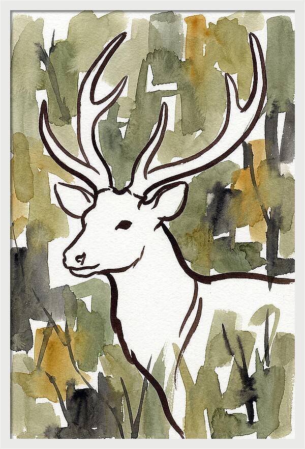 Sambar Deer In Minimalist Style