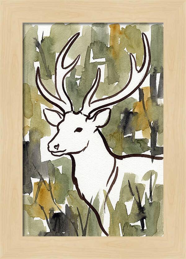 Sambar Deer In Minimalist Style