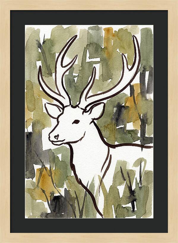 Sambar Deer In Minimalist Style