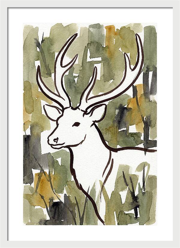 Sambar Deer In Minimalist Style