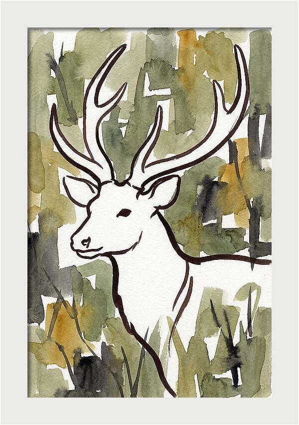 Sambar Deer In Minimalist Style