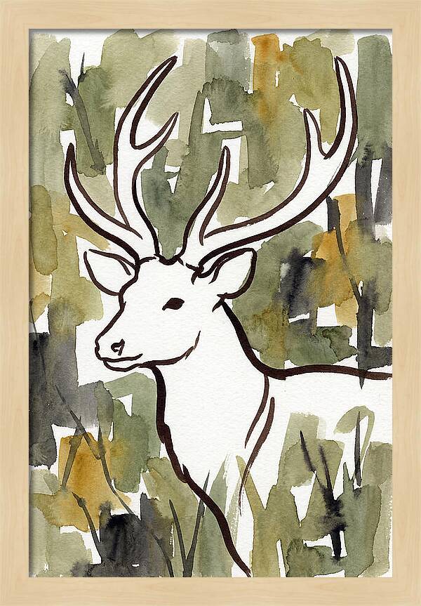 Sambar Deer In Minimalist Style