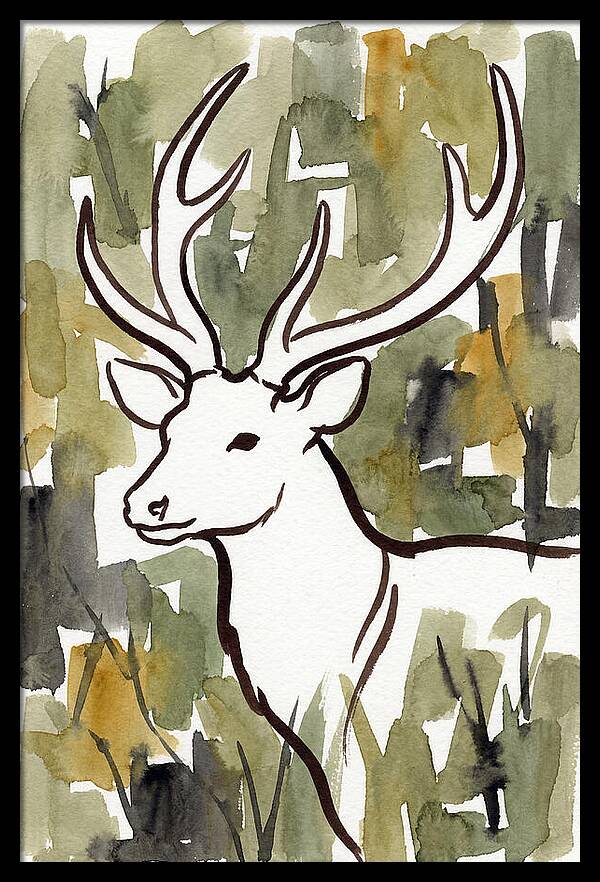 Sambar Deer In Minimalist Style