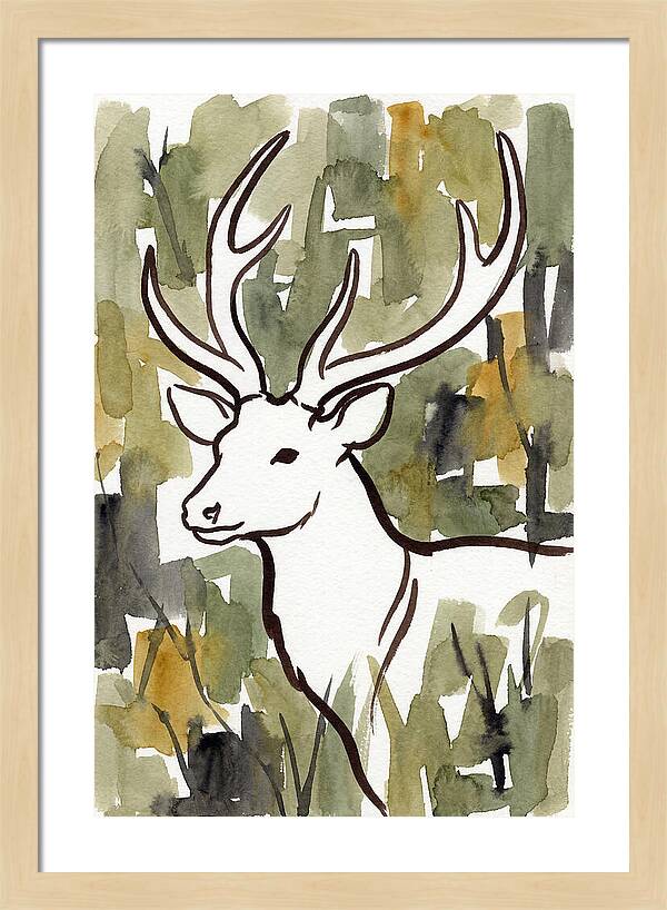 Sambar Deer In Minimalist Style