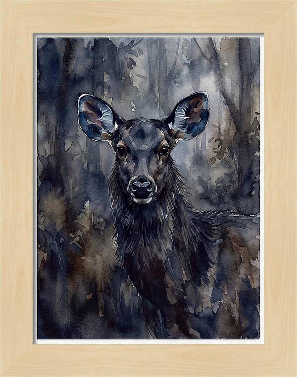 Sambar Deer In Misty Forest