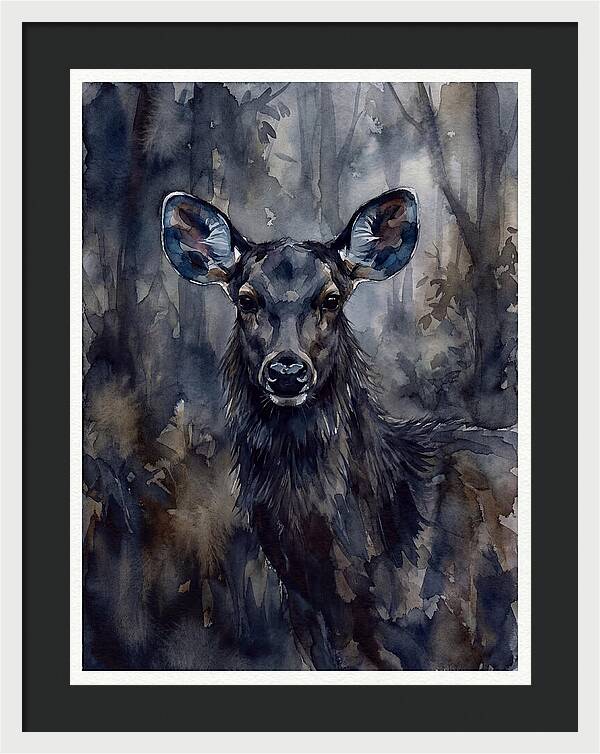 Sambar Deer In Misty Forest