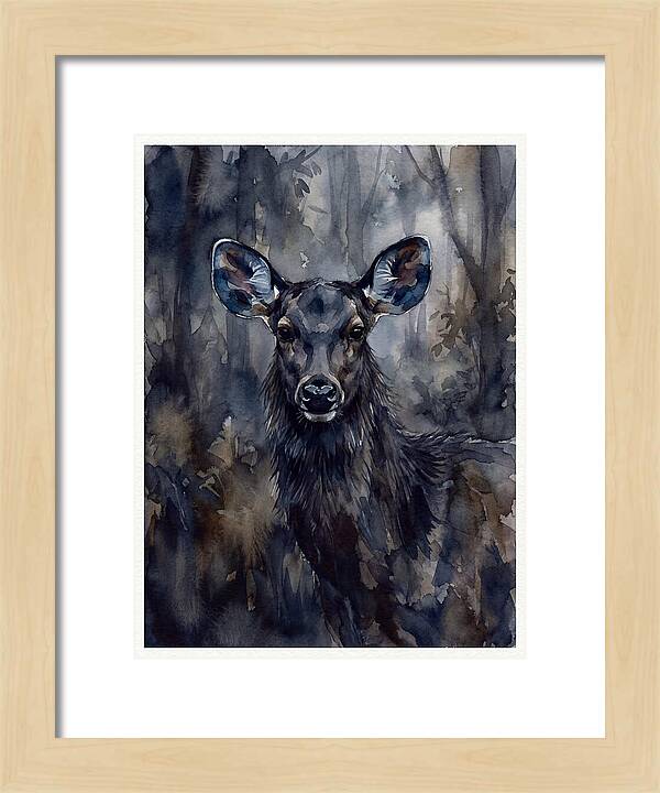 Sambar Deer In Misty Forest