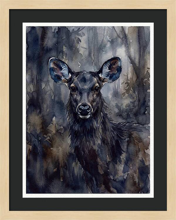 Sambar Deer In Misty Forest