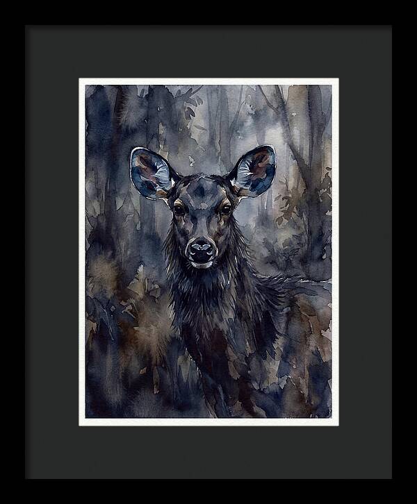 Sambar Deer In Misty Forest