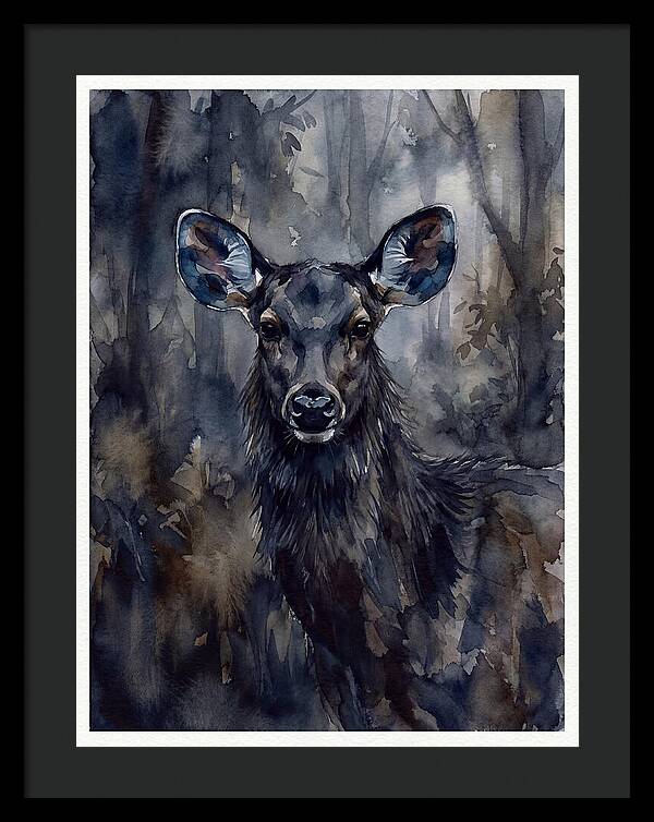 Sambar Deer In Misty Forest