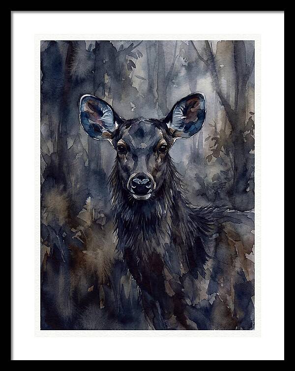 Sambar Deer In Misty Forest