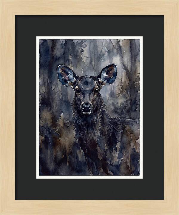 Sambar Deer In Misty Forest