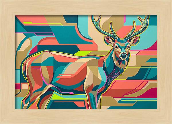 Sambar Deer In Vibrant Colors
