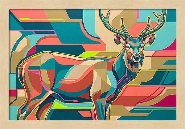 Sambar Deer In Vibrant Colors