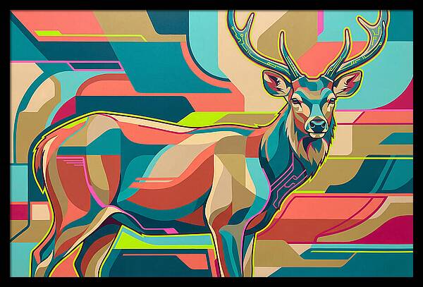 Sambar Deer In Vibrant Colors