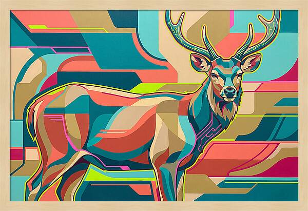 Sambar Deer In Vibrant Colors