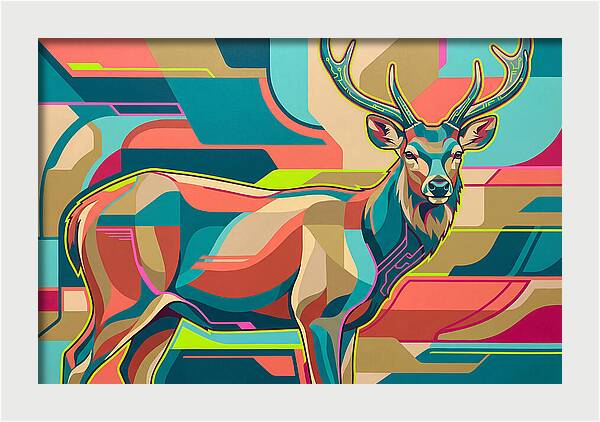 Sambar Deer In Vibrant Colors