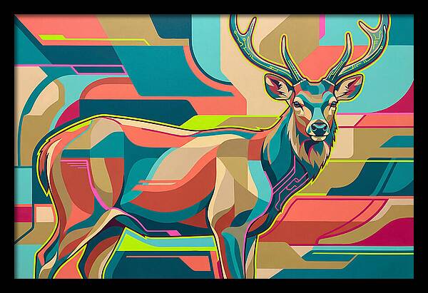 Sambar Deer In Vibrant Colors