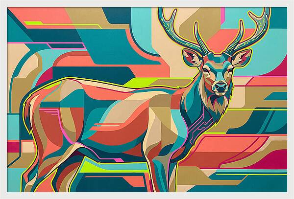 Sambar Deer In Vibrant Colors