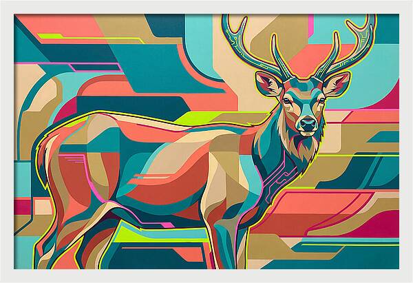 Sambar Deer In Vibrant Colors