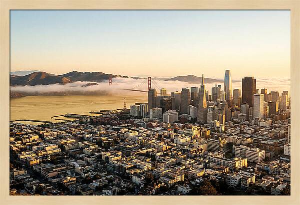 San Francisco Skyline At Golden Hour