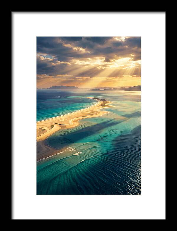 Sand Bar Extending Into Shallow Turquoise