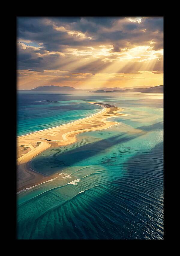 Sand Bar Extending Into Shallow Turquoise