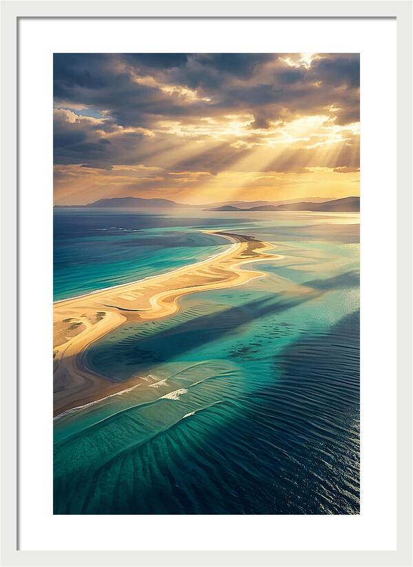 Sand Bar Extending Into Shallow Turquoise