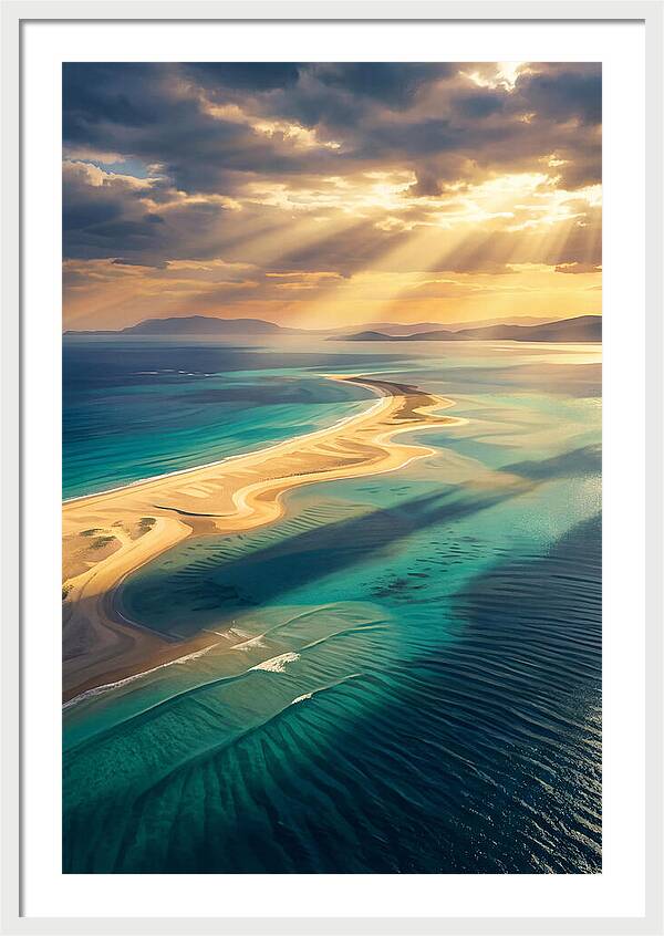 Sand Bar Extending Into Shallow Turquoise
