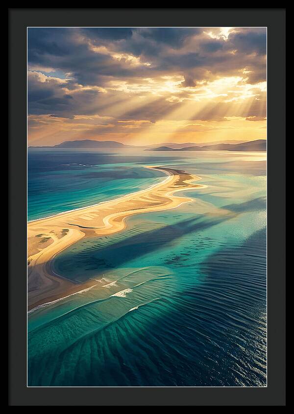 Sand Bar Extending Into Shallow Turquoise