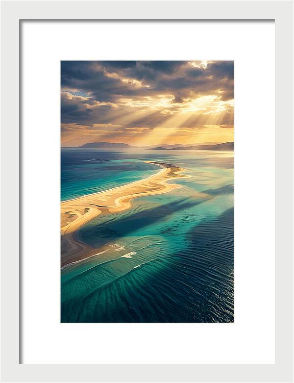 Sand Bar Extending Into Shallow Turquoise