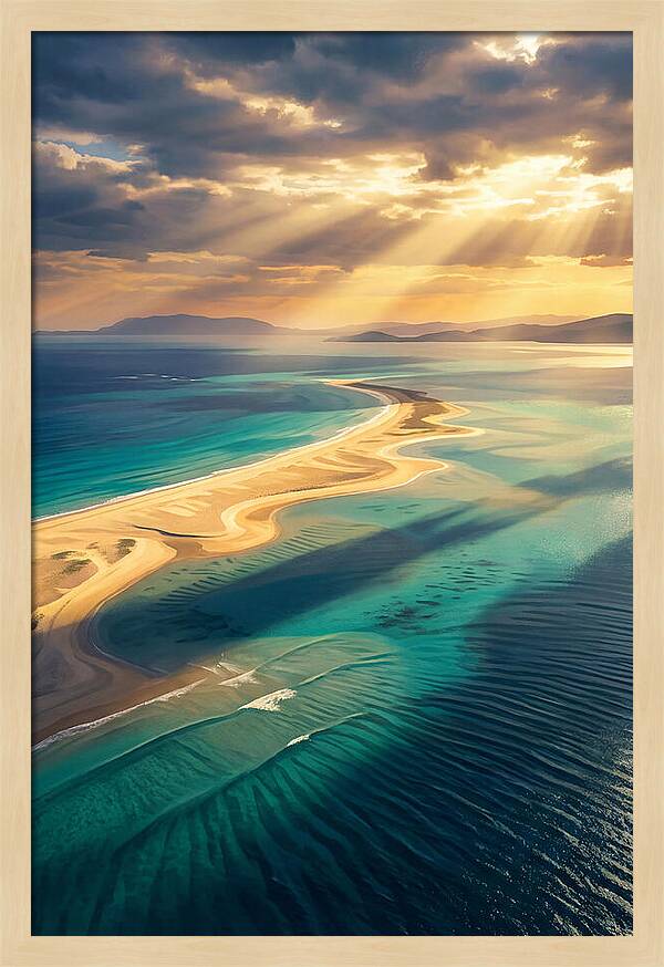 Sand Bar Extending Into Shallow Turquoise