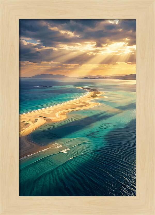Sand Bar Extending Into Shallow Turquoise